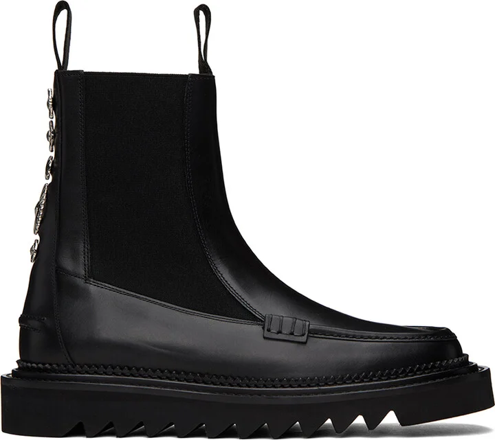 Toga Virilis Black Leather Chelsea Boots