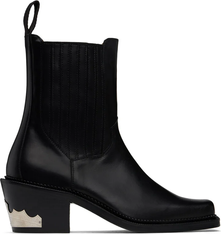 Toga Virilis Black Leather Chelsea Boots