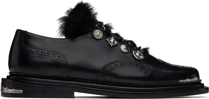 Toga Virilis Black Leather Derbys