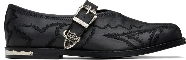 Toga Virilis Black Leather Loafers