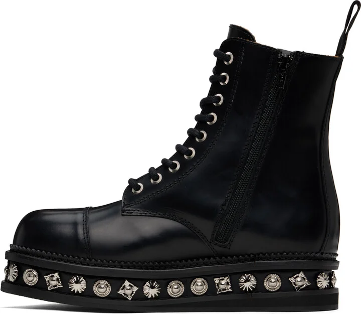 Toga Virilis Black Leather Platform Boots - Image 3