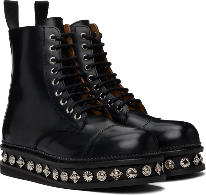 Toga Virilis Black Leather Platform Boots - Image 4