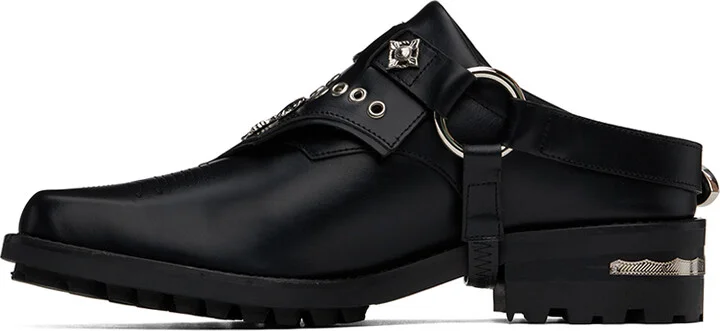 Toga Virilis Black Leather Slip-on Loafers - Image 3