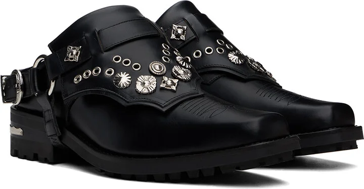 Toga Virilis Black Leather Slip-on Loafers - Image 4