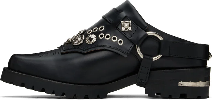 Toga Virilis Black Leather Slip-on Loafers - Image 3