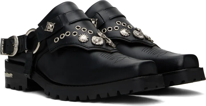 Toga Virilis Black Leather Slip-on Loafers - Image 4