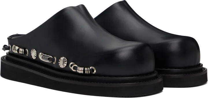 Toga Virilis Black Leather Slip-on Loafers - Image 4