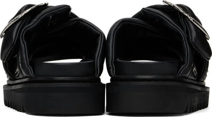 Toga Virilis Black Padded Leather Sandals - Image 2