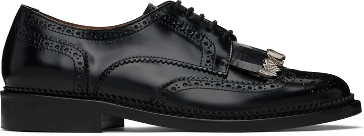 Toga Virilis Black Polished Leather Derbys