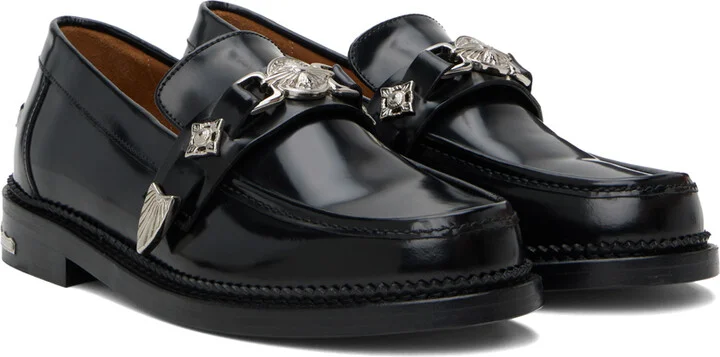 Toga Virilis Black Polished Loafers - Image 4