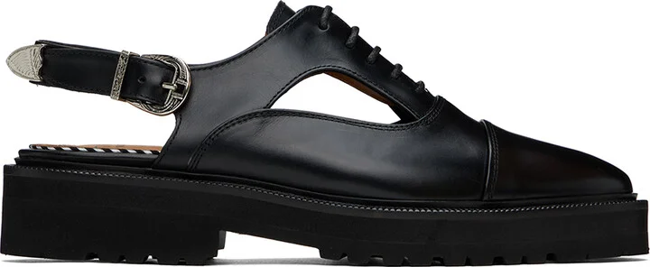 Toga Virilis Black Polished Oxfords