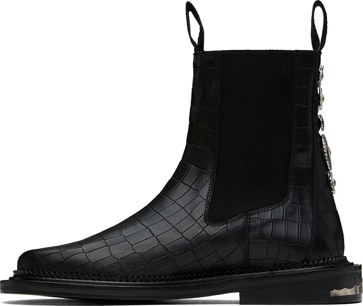 Toga Virilis Black Side Gore Chelsea Boots - Image 3