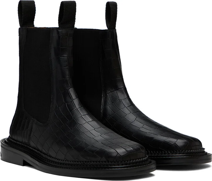 Toga Virilis Black Side Gore Chelsea Boots - Image 4