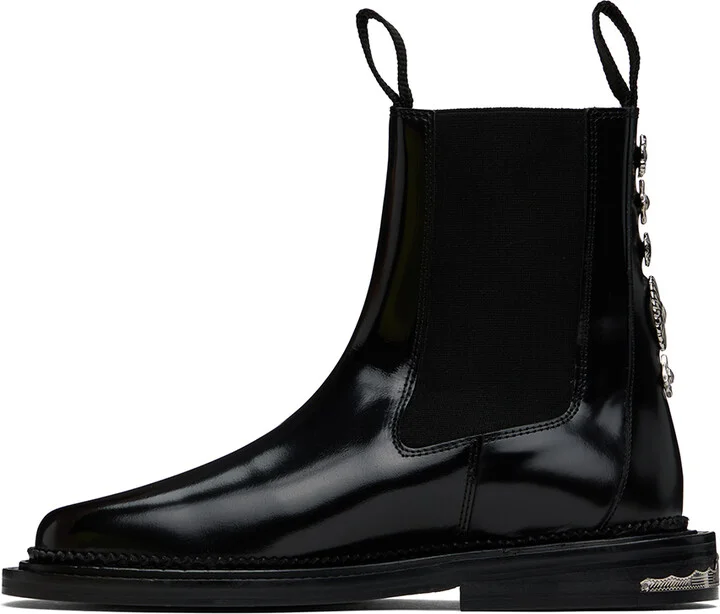 Toga Virilis Black Side Gore Chelsea Boots - Image 3