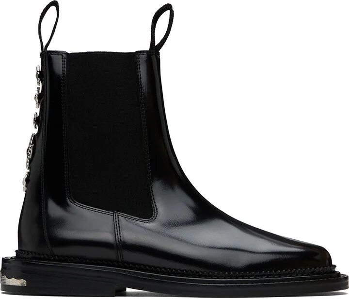 Toga Virilis Black Side Gore Chelsea Boots