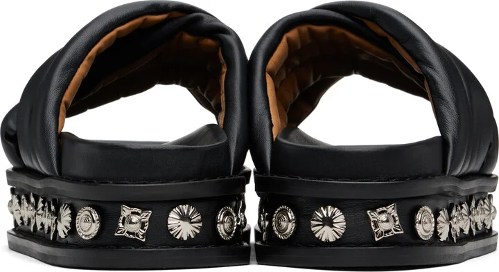 Toga Virilis Black Soft Leather Sandals - Image 2