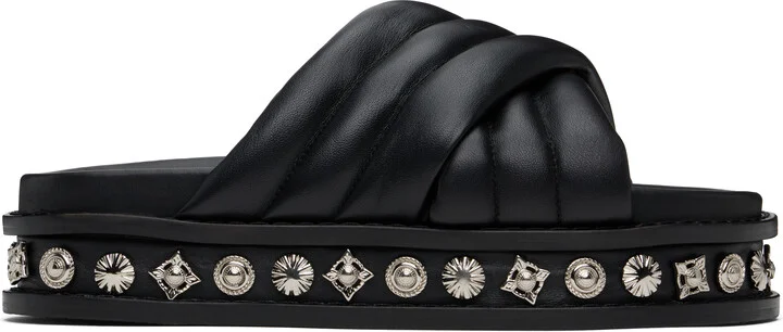 Toga Virilis Black Soft Leather Sandals