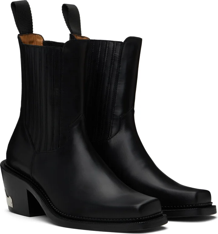Toga Virilis Black Square Toe Chelsea Boots - Image 4
