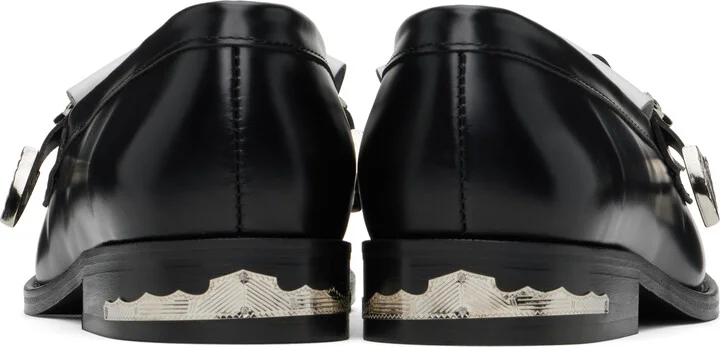 Toga Virilis Black & White Fringe Loafers - Image 2