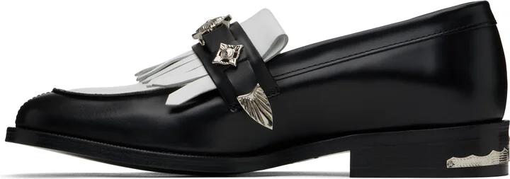 Toga Virilis Black & White Fringe Loafers - Image 3