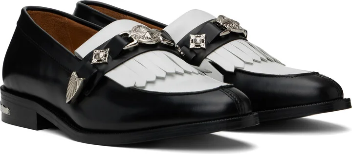 Toga Virilis Black & White Fringe Loafers - Image 4