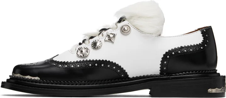 Toga Virilis Black & White Leather Derbys - Image 3