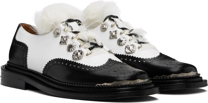 Toga Virilis Black & White Leather Derbys - Image 4
