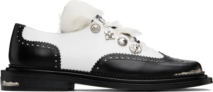 Toga Virilis Black & White Leather Derbys