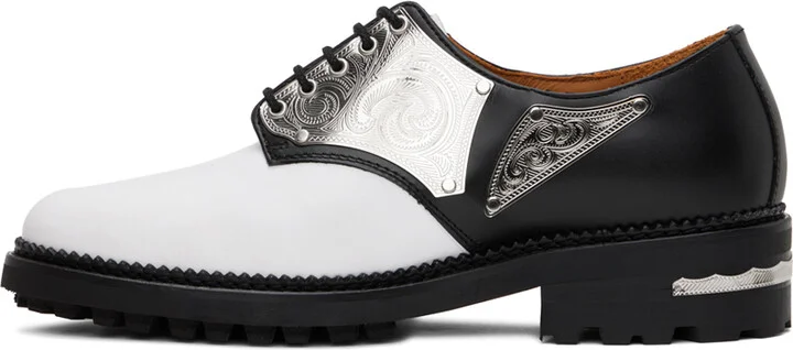 Toga Virilis Black & White Metal Plate Oxfords - Image 3