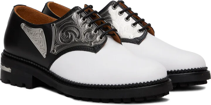 Toga Virilis Black & White Metal Plate Oxfords - Image 4