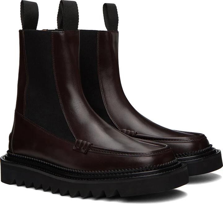 Toga Virilis Brown Leather Chelsea Boots - Image 4