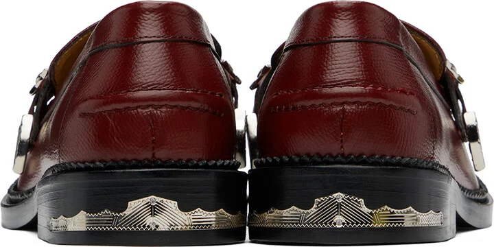 Toga Virilis Burgundy Grained Leather Loafers - Image 2