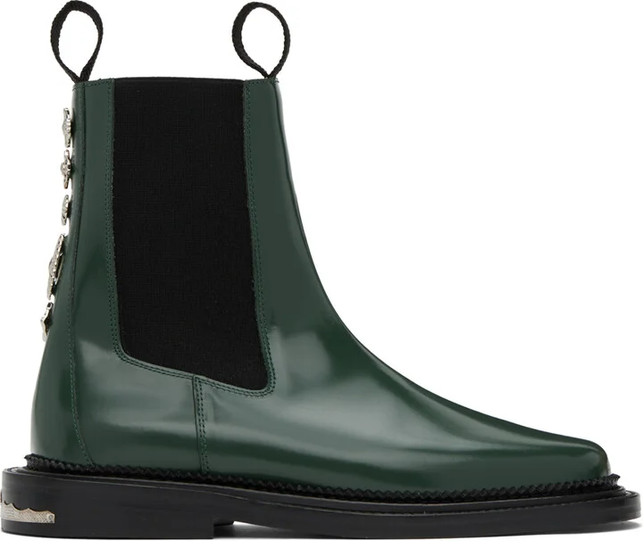 Toga Virilis Green Hardware Chelsea Boots