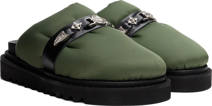 Toga Virilis Green Nylon Slip-on Loafers - Image 4