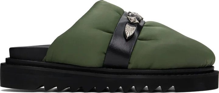 Toga Virilis Green Nylon Slip-on Loafers