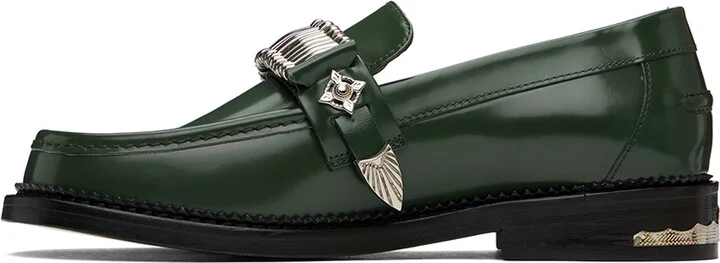 Toga Virilis Green Polished Loafers - Image 3