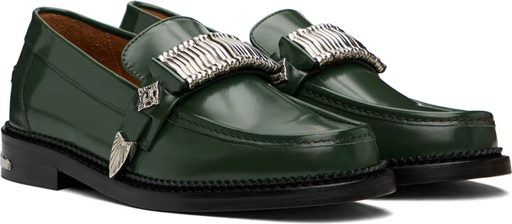 Toga Virilis Green Polished Loafers - Image 4