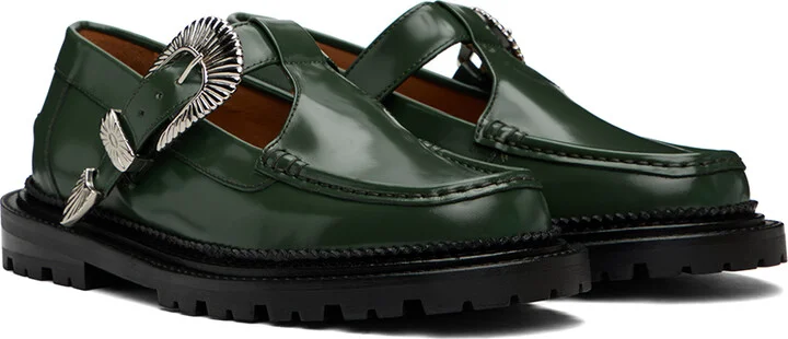 Toga Virilis Green Polished Loafers - Image 4