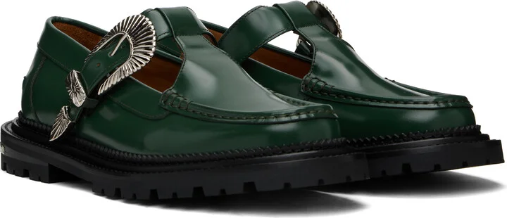Toga Virilis Green Polished Loafers - Image 4