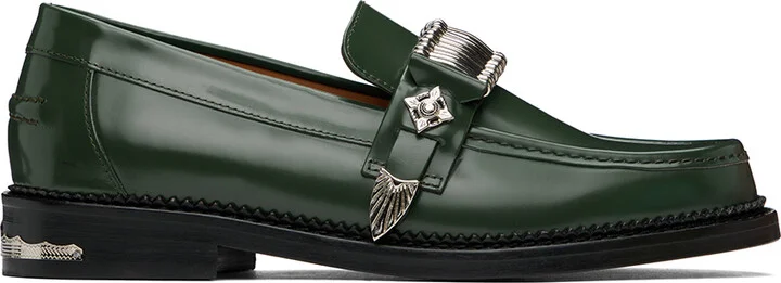 Toga Virilis Green Polished Loafers