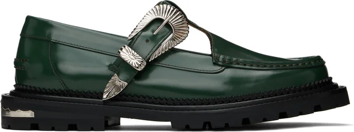 Toga Virilis Green Polished Loafers