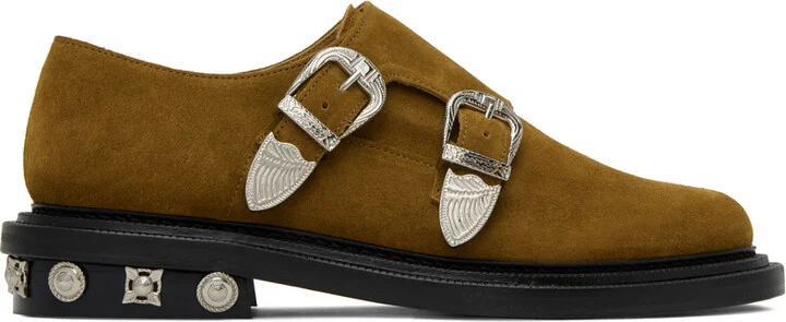 Toga Virilis Khaki Buckle Monkstraps