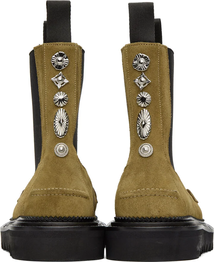 Toga Virilis Khaki Suede Chelsea Boots - Image 2