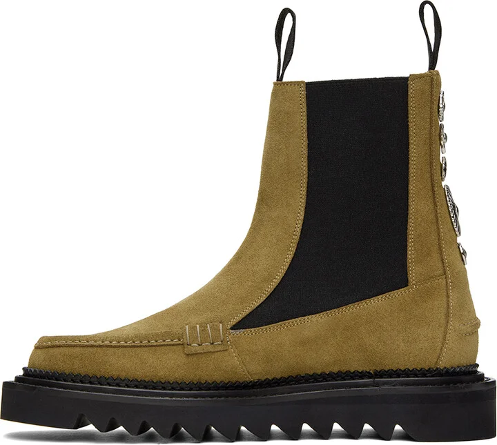 Toga Virilis Khaki Suede Chelsea Boots - Image 3