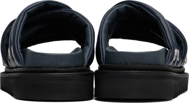 Toga Virilis Navy Padded Leather Sandals - Image 2