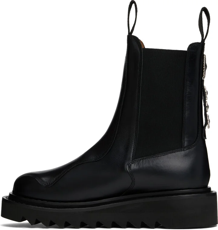 Toga Virilis SSENSE Exclusive Black Ankle High Chelsea Boots - Image 3