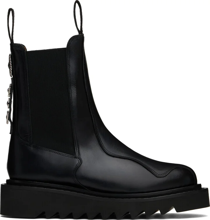 Toga Virilis SSENSE Exclusive Black Ankle High Chelsea Boots