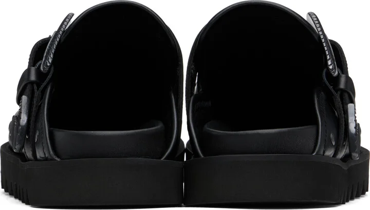Toga Virilis SSENSE Exclusive Black Eyelet Metal Sabot Slip-on Loafers - Image 2