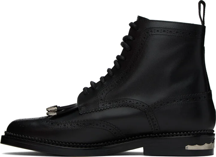 Toga Virilis SSENSE Exclusive Black Fringe Boots - Image 3