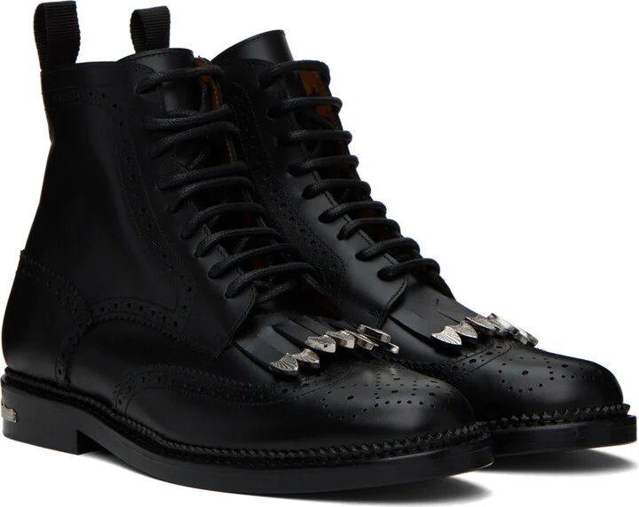 Toga Virilis SSENSE Exclusive Black Fringe Boots - Image 4